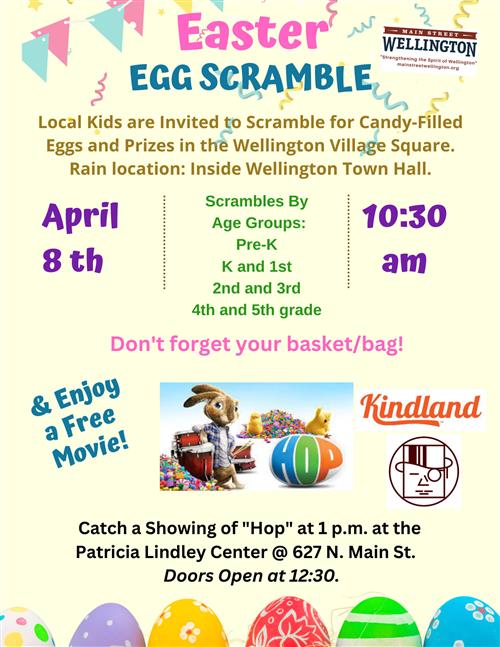 Easter Egg Scramble & Free Lindley Center Movie Hop on April 8 